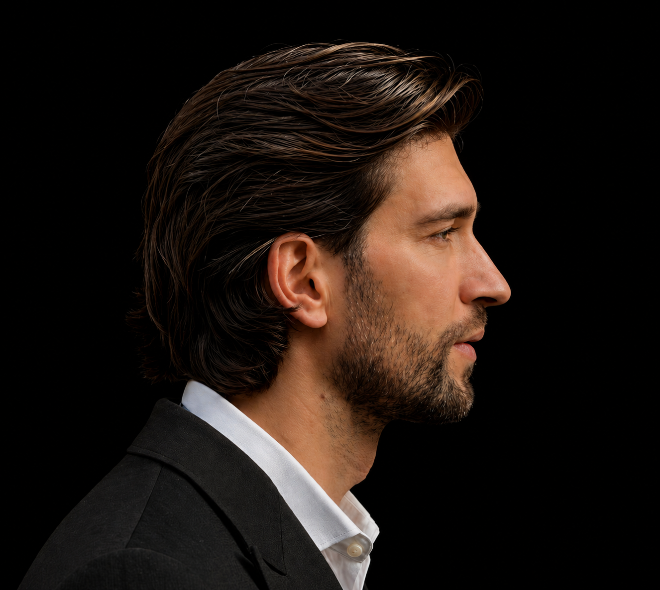 Luxury men's classic haircut profile at Empire Barbershop Amsterdam West